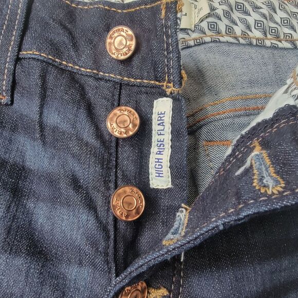 Ariat Real Jeans High Rise Ophelia Flare Fray Hem Size 28x32 - Picture 13 of 15